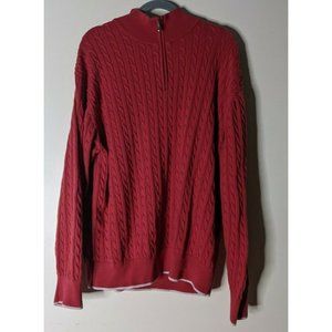 English UK Blue Inc Mens Red Knit Pima Cotton 1/4 zip sweater - XLarge XXL
